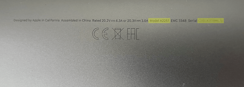 Macbook Modellnummer bestimmen